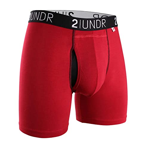 2UNDR - Swing Shift 6 Inch Boxer Brief - Red - Small - Helen of New York
