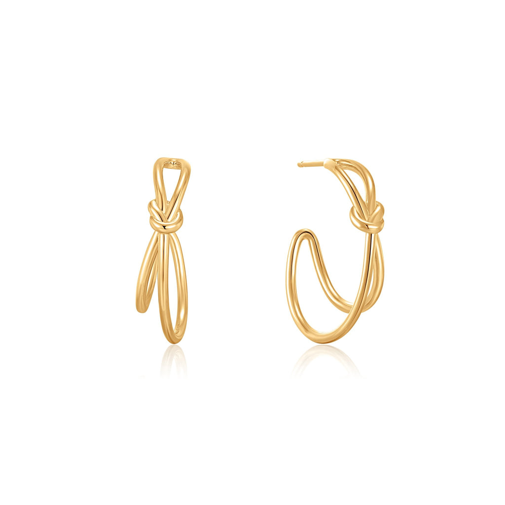 Ania Haie - Gold Knot Stud Hoop Earrings - Helen of New York