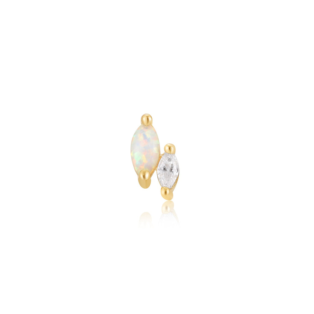 Ania Haie - Gold Kyoto Opal And Sparkle Marquise Barbell Single - Helen of New York