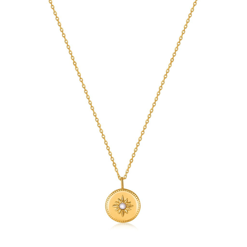 Ania Haie - Gold Mother Of Pearl Sun Pendant Necklace - Gold - Helen of New York