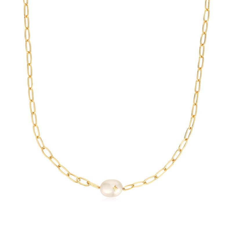 Ania Haie - Gold Pearl Sparkle Chunky Chain Necklace - Helen of New York