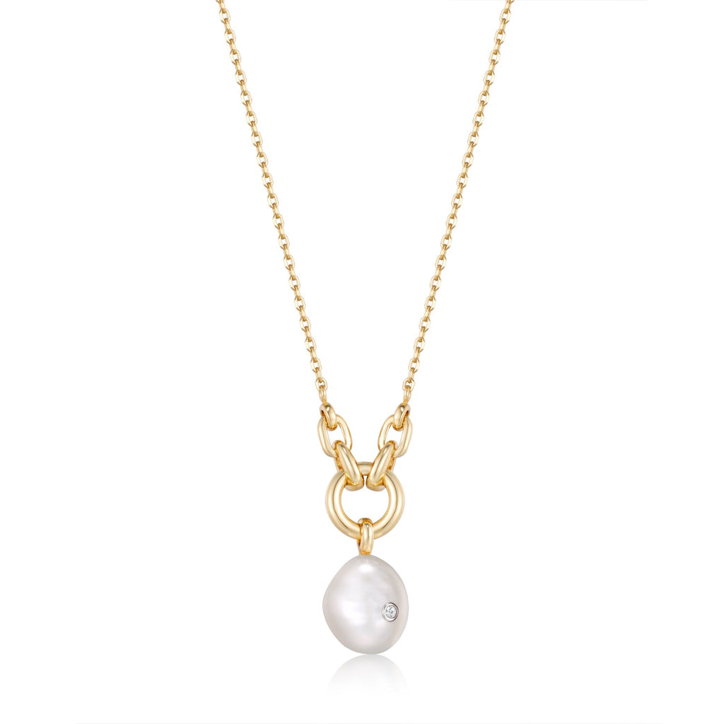 Ania Haie - Gold Pearl Sparkle Pendant Necklace - Helen of New York