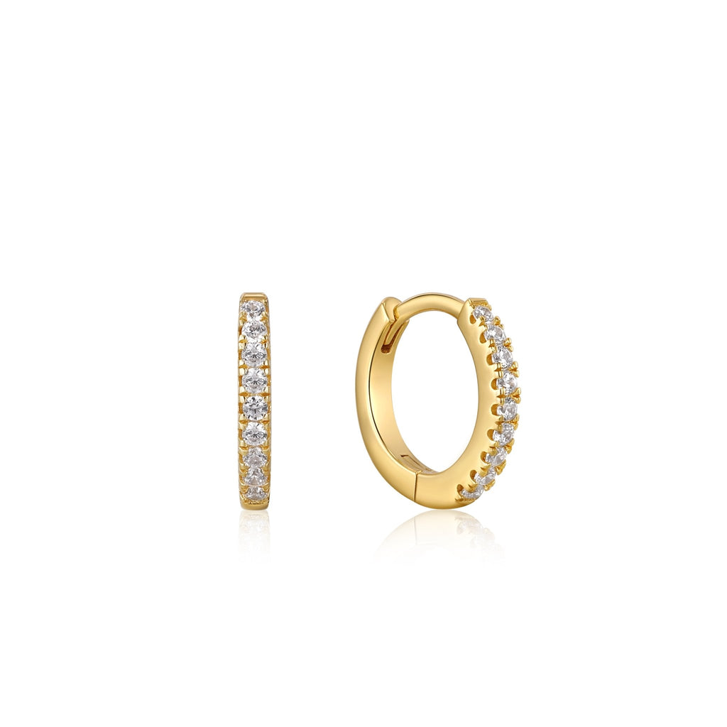 Ania Haie - Gold Sparkle Huggie Hoop Earrings - Helen of New York