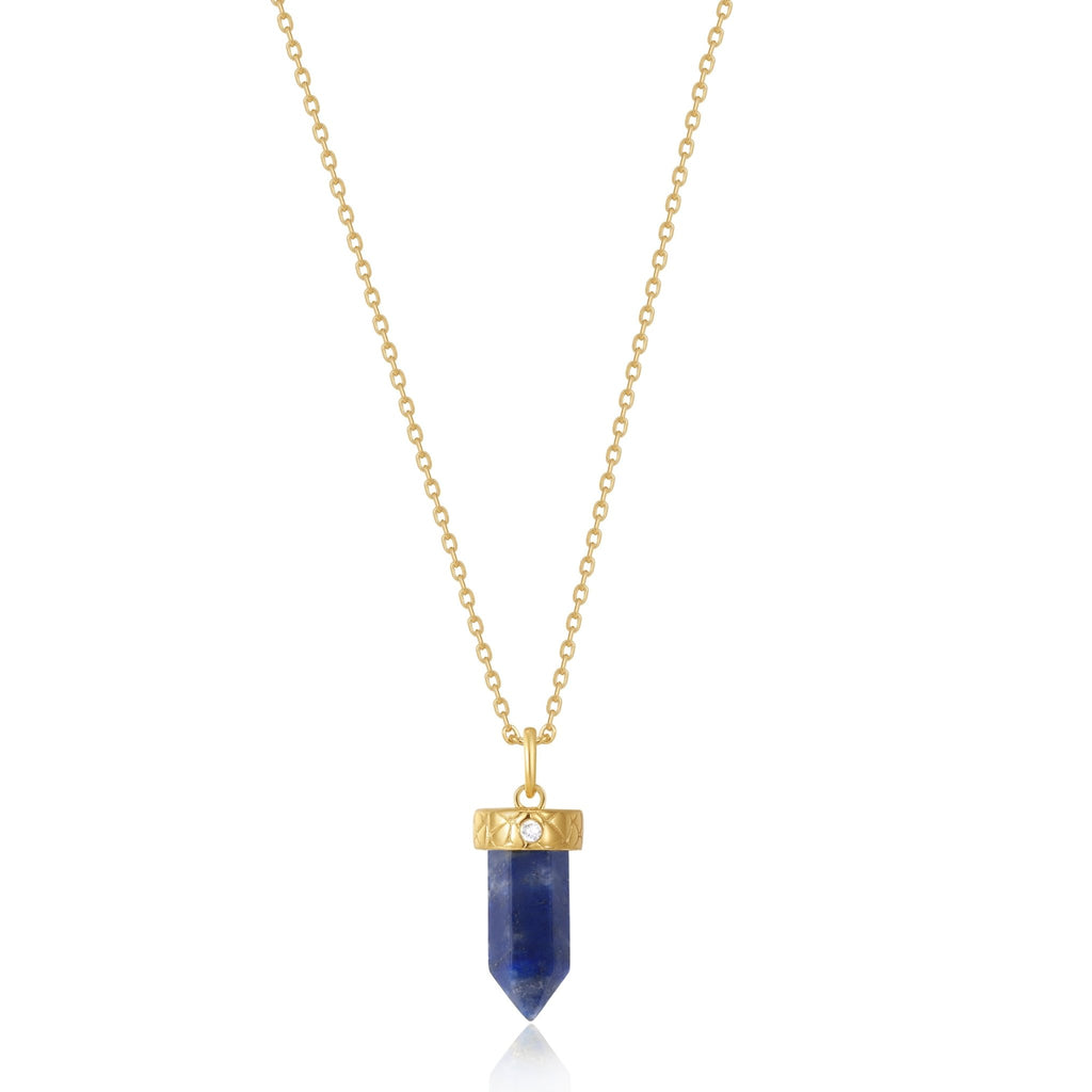 Ania Haie - Lapis Point Pendant Necklace - Gold - Helen of New York