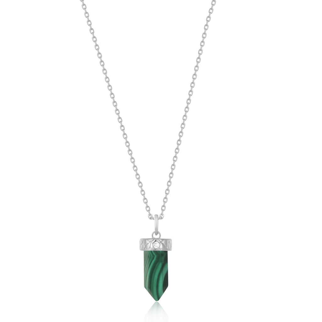 Ania Haie - Malachite Point Pendant Necklace - Silver - Helen of New York