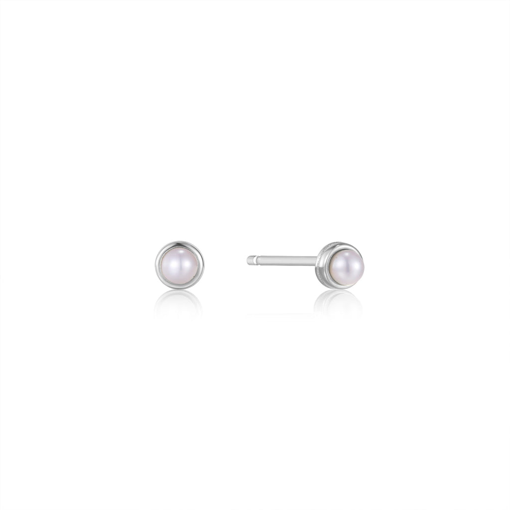 Ania Haie - Silver Pearl Cabochon Stud Earring - Helen of New York