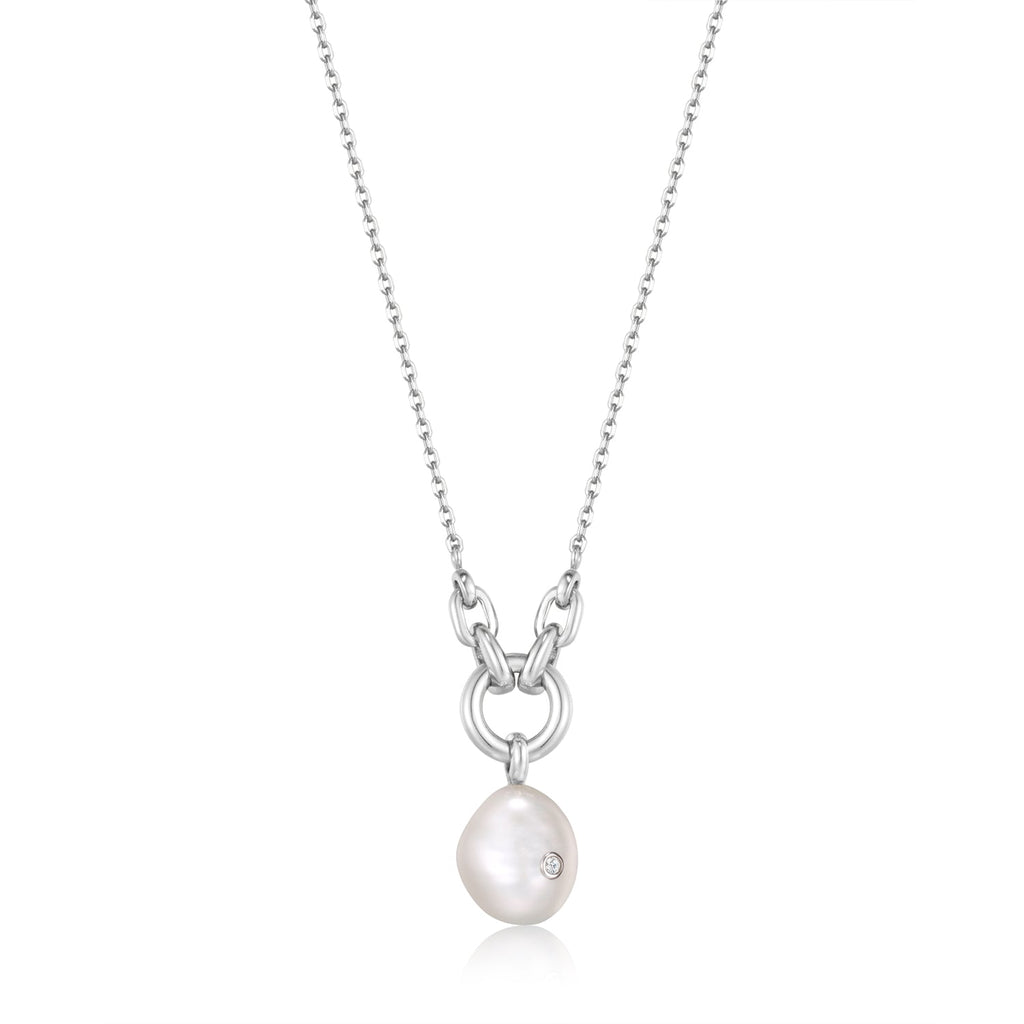 Ania Haie - Silver Pearl Sparkle Pendant Necklace - Helen of New York