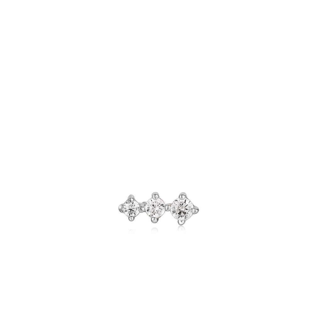 Ania Haie - SILVER SPARKLE CRAWLER BARBELL SINGLE EARRING - Helen of New York