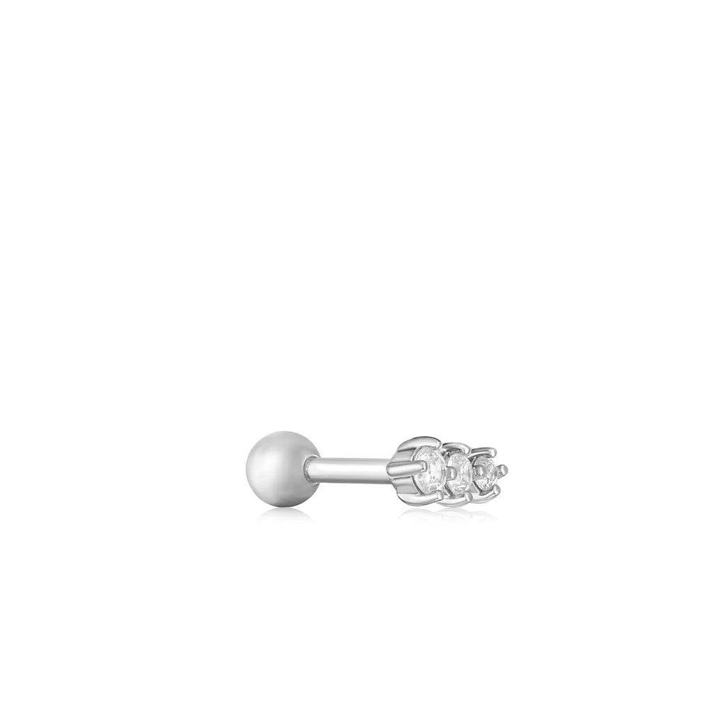 Ania Haie - SILVER SPARKLE CRAWLER BARBELL SINGLE EARRING - Helen of New York