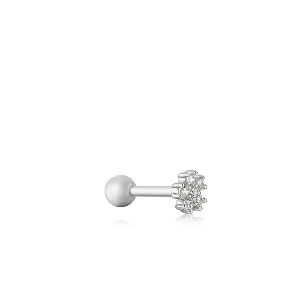 Ania Haie - SILVER SPARKLE FLOWER BARBELL SINGLE EARRING - Helen of New York