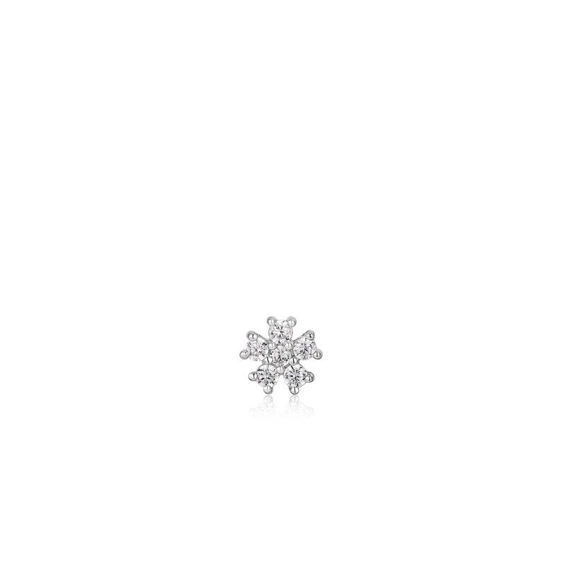 Ania Haie - SILVER SPARKLE FLOWER BARBELL SINGLE EARRING - Helen of New York