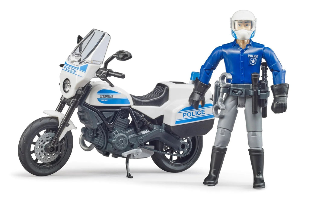 Bruder - Bworld Scrambler Ducati Police Motorbike and Policeman - Helen of New York