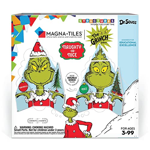 CreateOn - Magna-Tiles Dr. Seuss Grinch Magnetic Tiles - Ages 3+ - 19 Pieces - Helen of New York