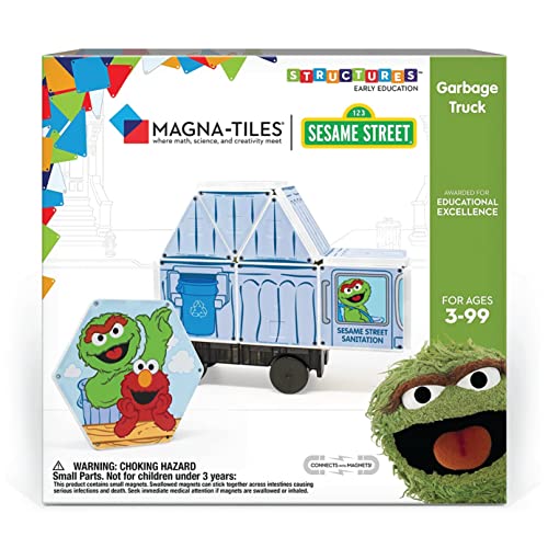 CreateOn - Magna-Tiles Garbage Truck Toy Magnetic Kids - Ages 3 - 21 Pieces - Helen of New York