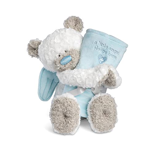 DEMDACO Guardian Angel Blue Ultra Soft Plush Bear and Receiving Blanket Set of 2 - Helen of New York