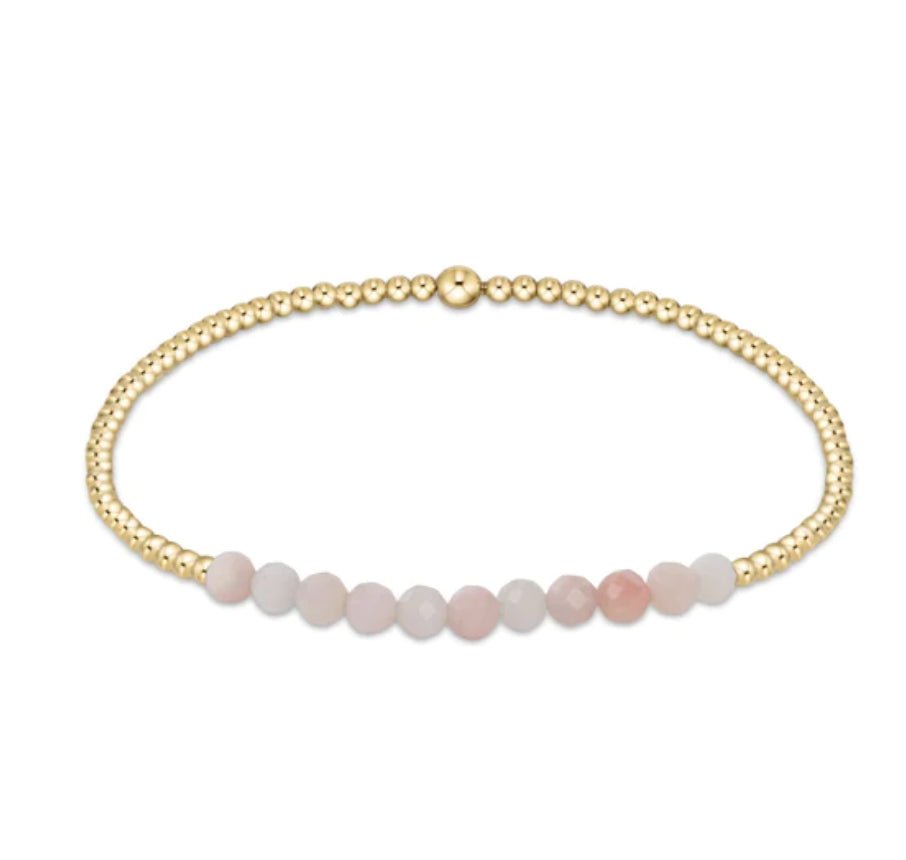 E. Newton - Gold Bliss 2Mm Bead Bracelet Pink Opal - Helen of New York