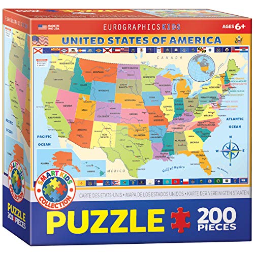 EuroGraphics - Map of the United States of America Jigsaw Puzzle - 200-Piece - Helen of New York