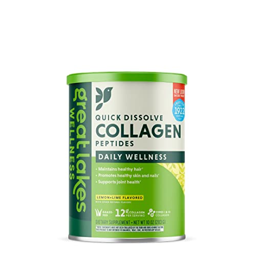 Great Lakes - Wellness Collagen Peptides Powder Supplement - Lemon Lime Flavored - 10 oz - Helen of New York