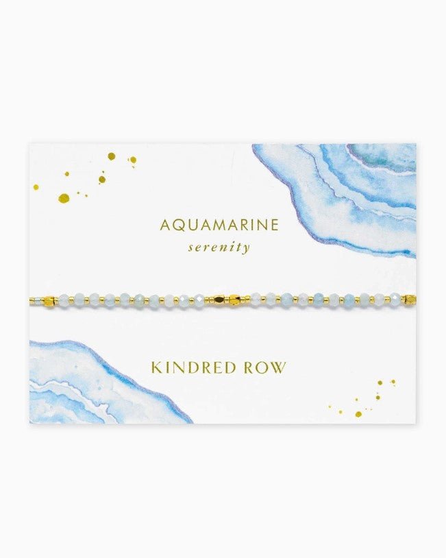 Kindred Row - Aquamarine Healing Gemstone Stacking Bracelet - Helen of New York