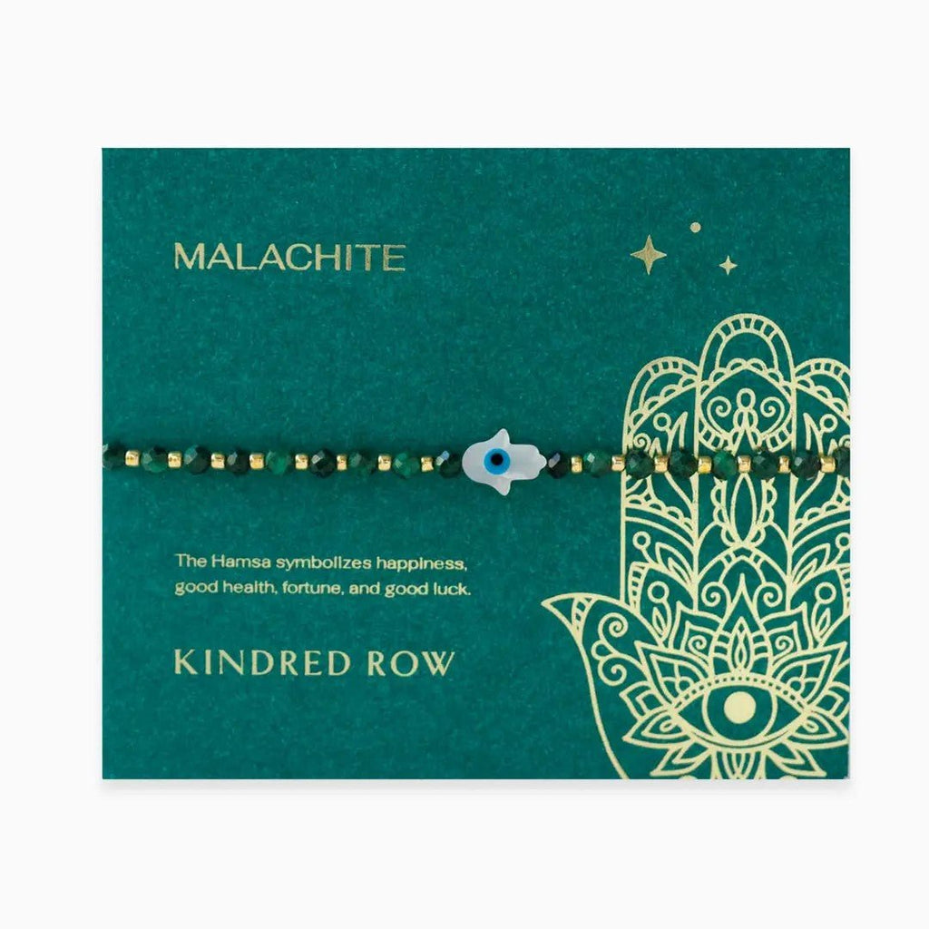 Kindred Row - Hamsa Gemstone Bracelet Malachite - Helen of New York