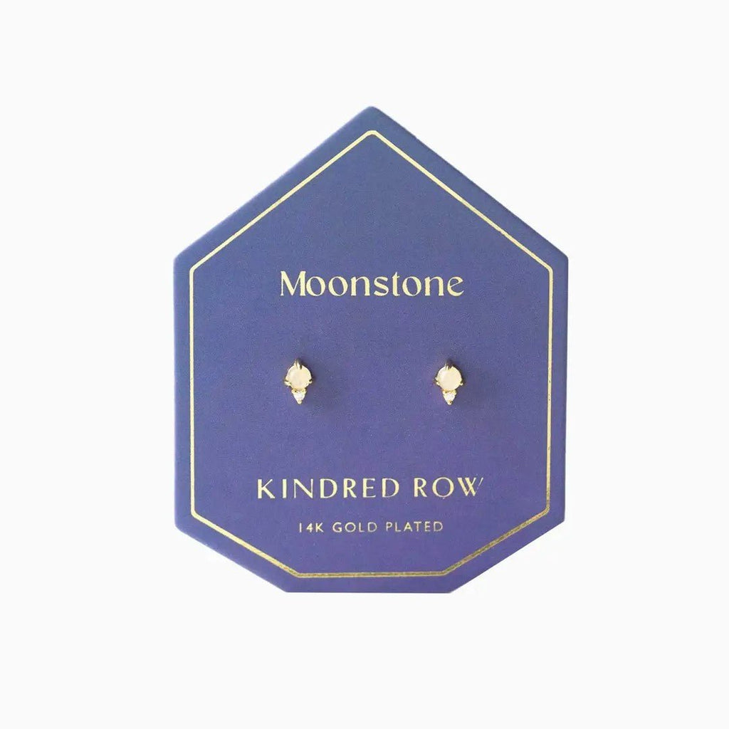 Kindred Row - Moonstone Gemstone Stud Earrings - Helen of New York