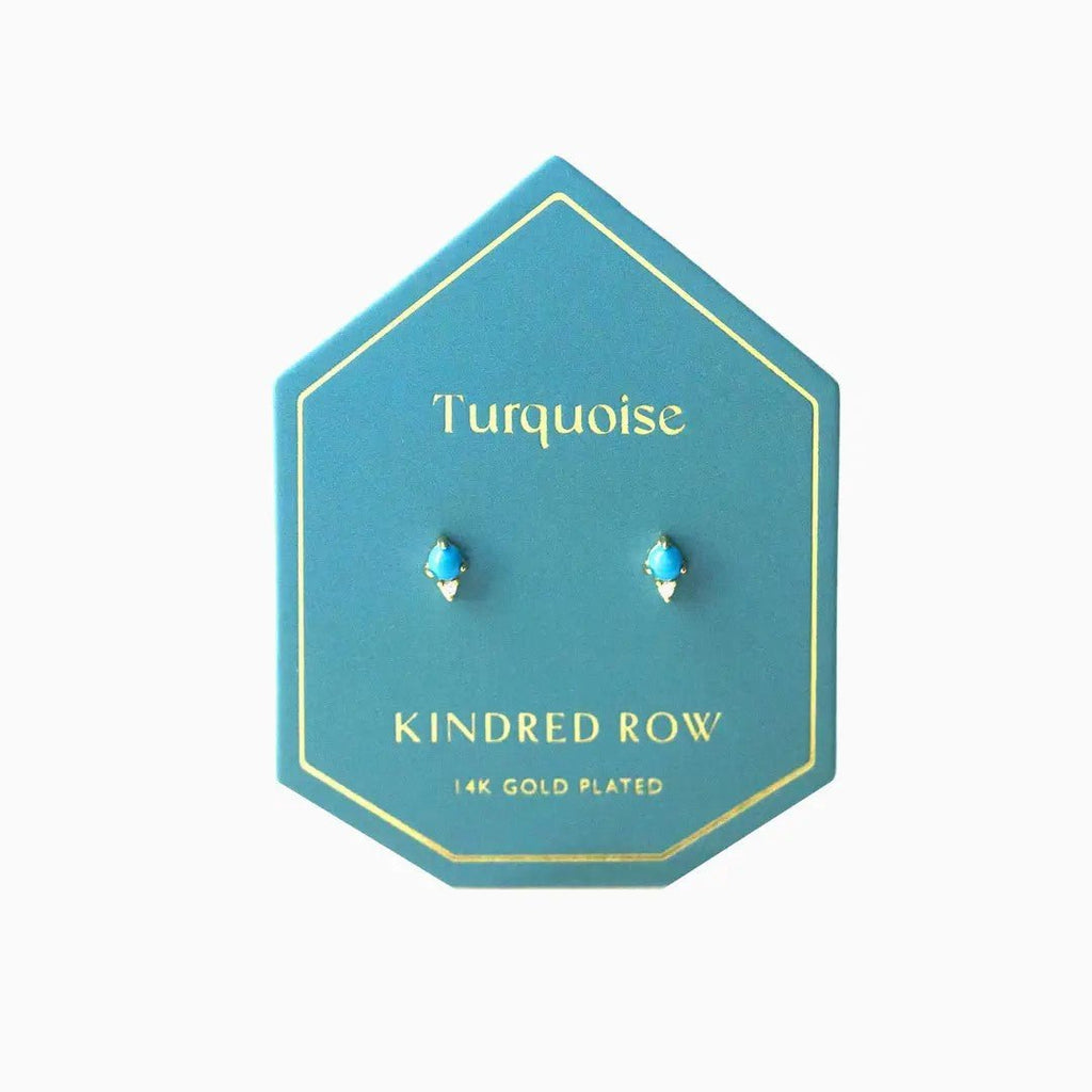 Kindred Row - Turquoise Gemstone Stud Earrings - Helen of New York