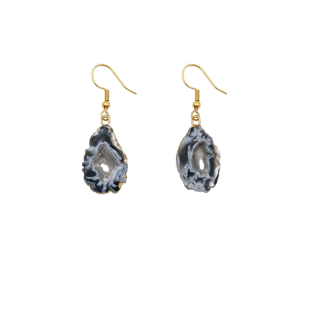 Kinsley Armelle - AGATE COLLECTION SMOKY DROP EARRINGS - Helen of New York