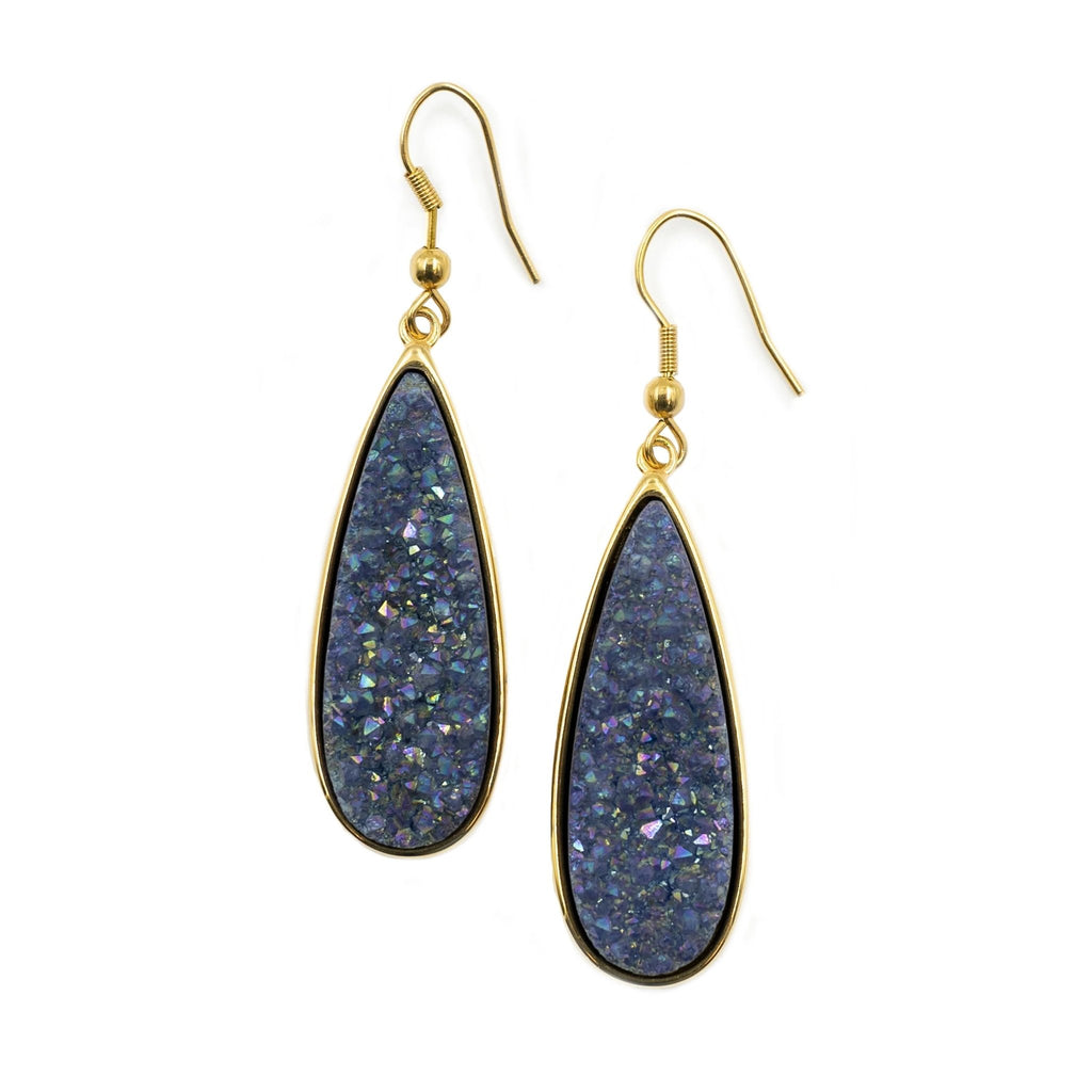 Kinsley Armelle - Gold Denim Drop Earrings - Helen of New York