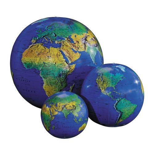 Replogle - Globes Inflatable Topographical Globe - Dark Blue Ocean - 16-Inch Diameter - Helen of New York