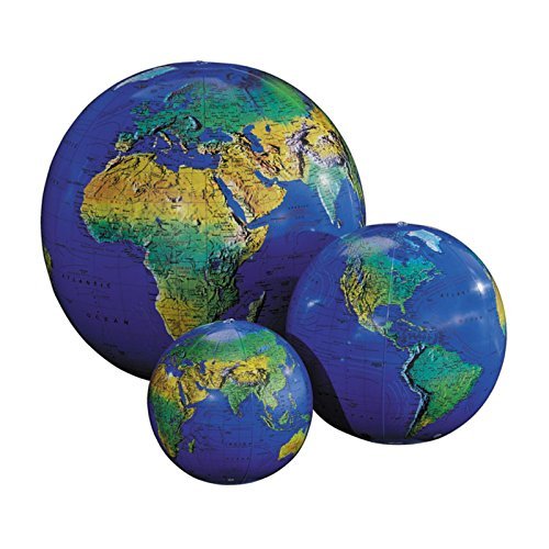 Replogle - Globes Inflatable Topographical Globe - Dark Blue Ocean - 27-Inch Diameter - Helen of New York