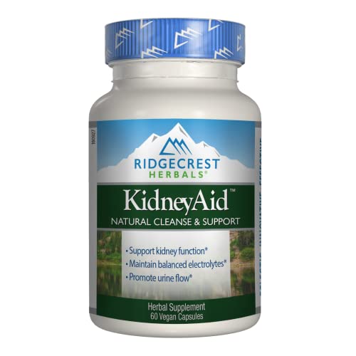 RidgeCrest Herbals - KidneyAid, Herbal Cleanse and Support Capsules - 60 Vegan Capsules - Helen of New York