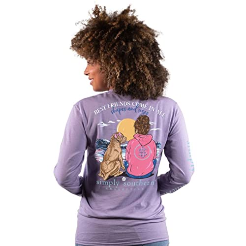 Simply Southern - Best Friends Come in All Shapes and Sizes Long Sleeve T-Shirt - Lilac - Small - Helen of New York