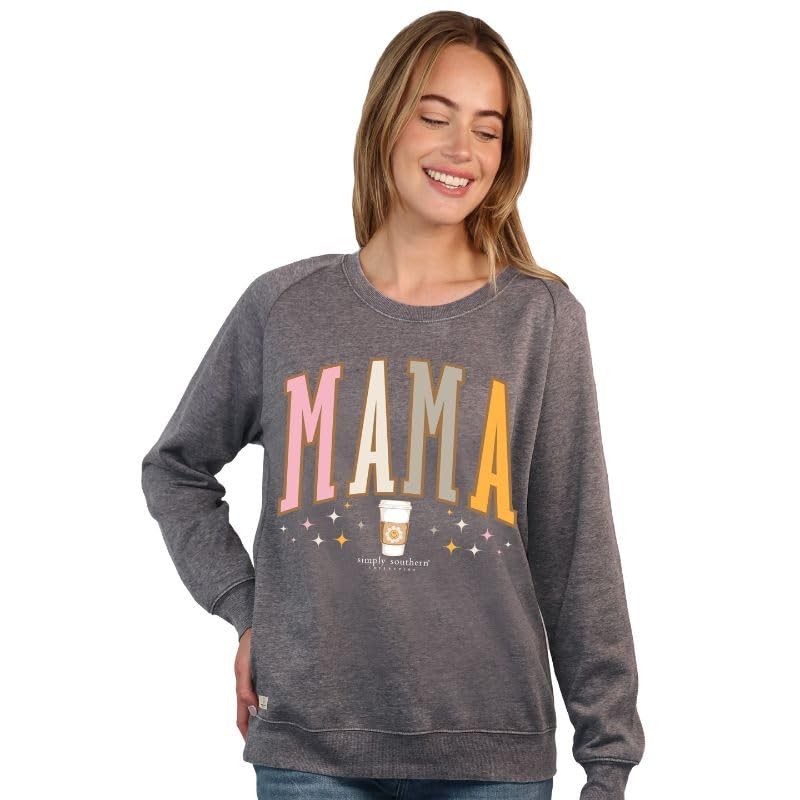 Simply Southern | Mama | Preppy and Stylish Women?s Large Long Sleeve Space Crewneck Sweater - Helen of New York