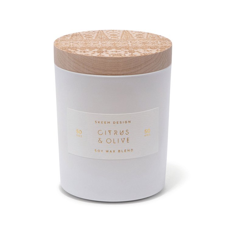 Skeem Design - Print Block Candle Citrus & Olive - Single Wick - Helen of New York