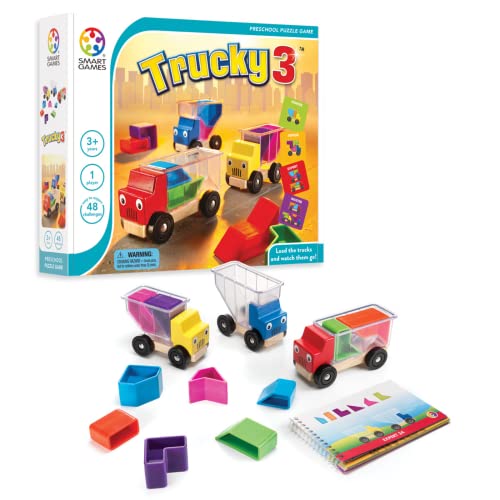 SmartGames - Trucky 3 Wooden Skill-Building Puzzle Game Moving Trucks for Ages 3+ - Helen of New York