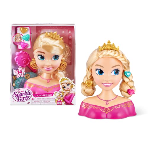 Sparkle Girlz - Princess Hair Styling Head with 14 Accessories by ZURU - Multi - Helen of New York