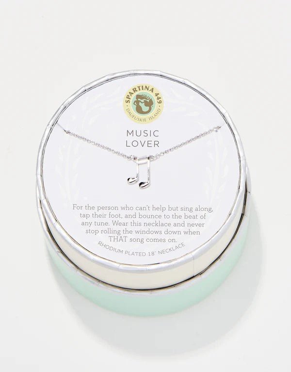 Spartina 449 - Sea La Vie Necklace - Music Lover/Note Silver - 18" - Helen of New York