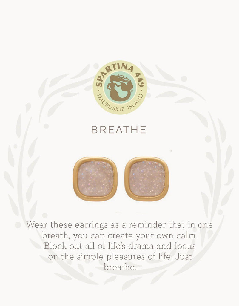 Spartina 449 - Sea La Vie Stud Earrings - Breathe/Cream Druzy - Helen of New York