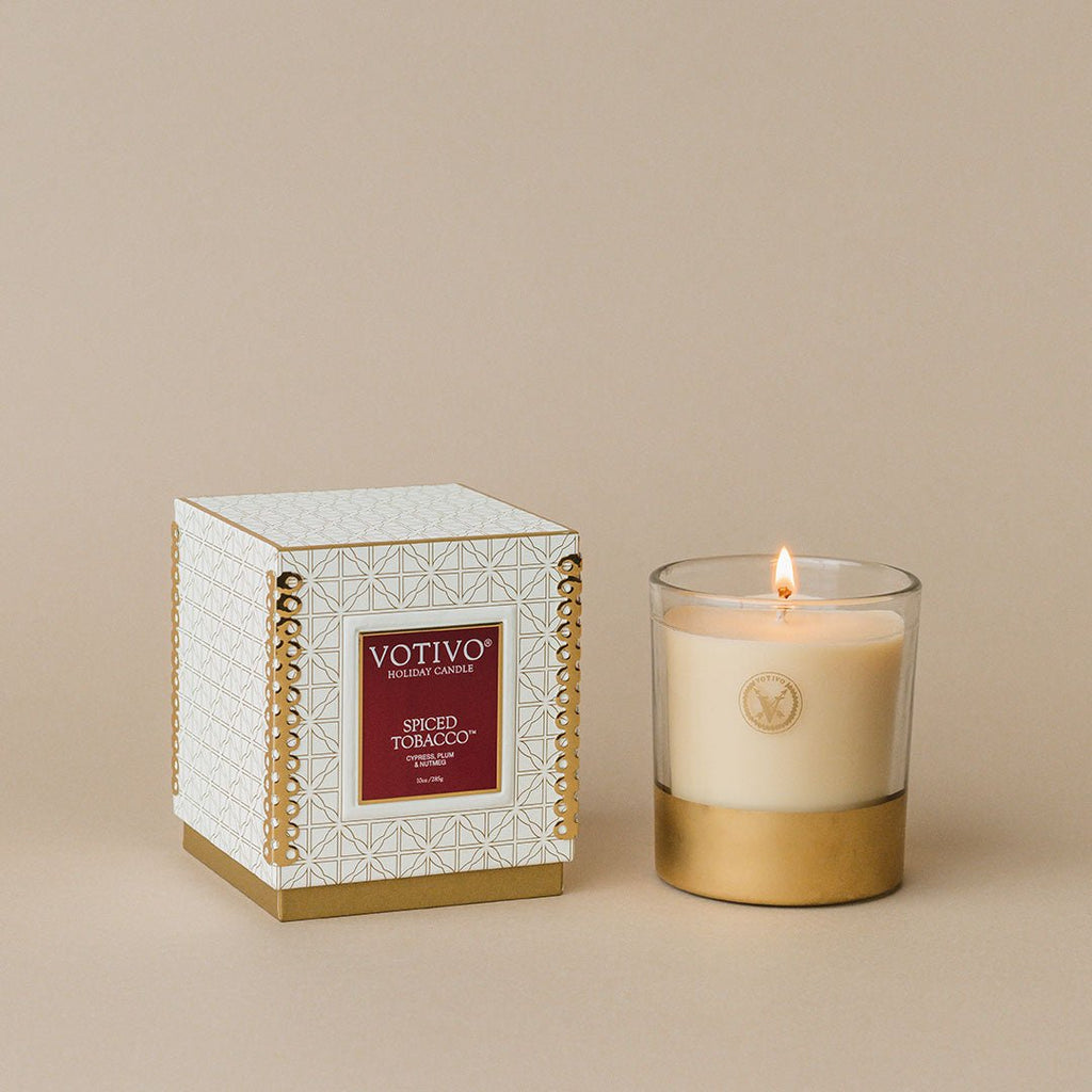 Votivo - Holiday 10oz Candle - Spiced Tobacco - Helen of New York